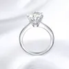 Wedding Rings Smyoue GRA Certified 15CT Ring VVS1 Lab Diamond Solitaire for Women Engagement Promise Band Jewelry 230714