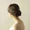 Hårklipp O846 Utsökta bröllop Brudhuvudbonad Clear Crystal Pearl Handamde Brides Headpiece Women Pageant Prom Accessories