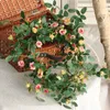 Dekorativa blommor 175 cm Artificial Rose Flower Vine Home Wall Decor Fake Rottan Outdoor Garden Decoration Plant GRANGE FRAND DOORN HANGING