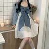 Abiti casual Heydress Princess Fit Chic Abito a vita alta 2023 Summer Japanese Kawaii Women Lolita Sweet Cute Retro Solid Bowknot