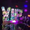 Rechargeable Luminous Light Up VIP S Glass Tray LED Cocktail Stand Wine Glass Cup Holder for bar Disco Party Decorations2516