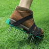 Manual Juicers 1 Pair Lawn Aerator Shoes Non Slip Sole Gardening Tool Loosen Soil Promote Heavy Root Growth Care Nail Strap Garden 230714