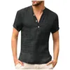 Chemises décontractées pour hommes Vintage ethnique pour hommes 2023 été chemise hawaïenne concepteur coton lin à manches courtes Blouses amples