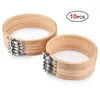 10pcs Set 13cm 15cm Practical Embroidery Hoops Frame Set Bamboo Wooden Embroidery Rings for DIY Cross Stitch Needle Craft Tools258J