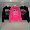 Young Thug Pink Sp5der 555555 Hommes Sweat à capuche pour femme de haute qualité Impression en mousse Spider Web Graphic 555555 Sweats Pulls S-XL86768643