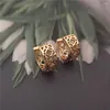 Hoop Earrings Gorgeous Gold Color Plating Filigree With Zircon Paving For Women Girl Lovely Elegant Dainty Jewelry Accessory