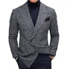 Mäns kostymer Autumn Men Jacket kostym OneButton Classic Houndstooth Korean Style Blazer icke-ironing Mens Wedding Tuxedos