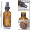 Flacon de parfum Six flacons pulvérisateurs en verre ambré de 2 onces de 60 ml avec vaporisateur pour huile essentielle parfum d'aromathérapie contenants cosmétiques vides 230715
