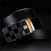 Hitie Designer Black Leather Men's Belts Automatiska spännen Ratchet Slide Midjeband Klänning Jeans Business Work Daily Male XXXL L230704