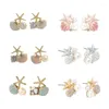 Boucles d'oreilles à tige 1 paire Starfish Studs Ear Fashion Jewelry