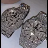 Moissanite Mosang Stone Diamond Watches Customization kan klara testet av mens automatisk mekanisk rörelse vattentät klocktopp2580