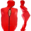 Unisex Catsuit Sleepsacks Red Lycra Spandex Mummy Costumes Sleeping Bag With Internal Arm Sleeves Sexy Women Men Body Bags Costume1881