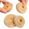 Bamboo Cap Lid Reusable Wooden Mason Jar Lids 70mm with Straw Hole and Silicone Seal Drinkware for Canning Drinking Jars Top 0715