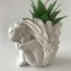 Molde para vaso de silicone anjo 3D concreto plantador de cimento para casa decoração de mesa resina artesanato moldes para vasos de flores 220601266V