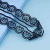 Choker Boho Flower Lace Naszyjnik Czarny pusty kołnierz tiulowe zabytkowe biżuteria tatuażu dla kobiet i dziewcząt