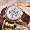 Other Watches LIGE Mens Automatic Mechanical Watch Sport Clock Leather Casual Business Retro Wristwatch Relojes Hombre 230714