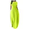 Casual Dresses 2023 Summer Women Dresse Women's Sexy V-Neck Sleeveless Spaghetti Strap Sundress Ladies Solid Color Long Dress S-5XL