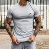 T-shirt da uomo new Maglietta da palestra Uomo Fitness Sport Cotone Uomo Bodybuilding Allenamento Maglietta skinny Estate Casual Top Abbigliamento Uomo T-shirt L230715