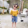 Sommer Mädchen Kleidung Kinder Baby Outfits Großen Bogen T-shirt Tops für Kleinkind Mädchen Baby Kleidung Kinder Geburtstag Alle-spiel T Shirts