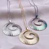 Ketten Edelstahl Kreative Spirale / Wirbel Design Anhänger Halskette Für Frauen/Männer Mode Halsband Retro Schmuck Amulett Geburtstagsgeschenk