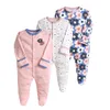 Rompers born baby boy girl jumpsuit cotton long sleeved pajamas jumpsuit for children 3 pieces/batch 230714
