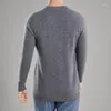 Men's Sweaters 2023 Autumn Winter Men Round Neck Half Turtleneck Solid Color Long Sleeve Knitted Pullover Wool Sweater