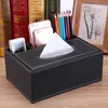 Pudełka na tkanki serwetki skórzane tkanki okładka biurka Makeup kosmetyczny Organizator zdalny sterownik telefonu Home Office Tissue Papier serwetka Holde R230715