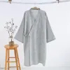 Vêtements de nuit pour femmes hommes femmes coton gaze Kimono pyjamas Robe chemise de nuit japonais peignoir une pièce survêtement