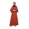 Vestuário étnico Árabe Muçulmano Feminino Vestuário de Oração Mangas Alargadas Com Capuz Adoração Vestido Thobe Oriente Médio Robe Islâmico Abaya Hijab Vestido