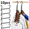 Hangers 10 stuks ruimtebesparende magische zwarte stevige plastic houder zware kledingorganisator voor slaapzalen appartementen kleine kast