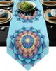 Tkanina stołowa Hippie Czarna Mandala Bohemian Style Nowoczesne biegacze na przyjęcie weselne Chirstmas Cake Floral Tablecloth Dekoracja domu