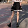 Klär kvinnor japanska jk lolita mini kjolar 2022 ny spets hög midja haruku svart aline veckade kjol skolflickor kawaii streetwear