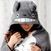 Whole-2016 New Cosplay Totoro Lovely Plush Soft Cloak Totoro Cape Cat Cartoon Cloak Coral Fleece Air Cobertores Aniversário Valenti214o