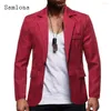 Costumes pour hommes hommes mode loisirs Blazers automne revers col rétro veste solide modèle manteaux Sexy hommes vêtements 2023 bouton unique