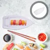 Ensembles de vaisselle Assiette de fruits de mer Gadget de cuisine polyvalent Forme de bateau Sashimi Plateau de service créatif Plat multi-usage Assiettes blanches