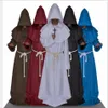 Moda Yeni Unisex Rönesans Hıristiyan Priest Cosplay Cosplay Medieval Monk Büyücü Pastor Robe Cadılar Bayramı Cosplay Costume280Z