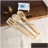 Ustensiles de cuisine Eco Friendly Bambou Spata Bois Couleur Cuisine En Bois Pelle Cuillères À Salade En Stock 1 3Zl E19 Drop Delivery Accueil Garde Dh92M