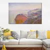 Cliff Near Dieppe in The Morning Claude Monet Painting Handmade Oil Reproduction Landscape Canvas Art High Quality