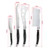 Cheese Tools Jaswehome Laguiole Knives Set Butter Spreader Black ABS 2CR14SS Cutting Spear Pizza Pronged Knife Clever 230714