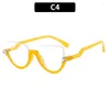 Sonnenbrille, Katzenaugen-Typ, Anti-Blaulicht, Herrenbrille, halber Rahmen, Diamantlinse, flacher Spiegel, Damenbrille