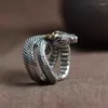 Кластерные кольца Foyuan Retro Vintage Snake Cringed Dragon Ring с мужской и женской нишей дизайном, принадлежащим паре