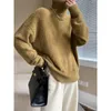 Women's Sweaters Winter Oversize Fashion Women Sweater Pullovers Full Sleeves Loose Casual Yellow/White Color Lady Long Jumpers