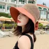 Basker ihåliga design damer hatt bred grim diskett för flickor kvinnor uv skydd vikbar resekap strand sommaren stilig dam