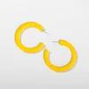 Creolen Koreanische Gelbe Acryl Runde Geometrische Halbmond Kreis Für Frauen Sommer Strand Schmuck Brincos Geschenke