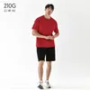 T-shirts pour hommes 210g T-shirt poids lourd Hommes manches courtes rétro Amy Click T-shirt rouge vif chinois pur coton T L230715