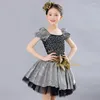 Bühnenkleidung Mädchen Ballett Tutu Kleid Pailletten Schwarz Edle Party Professionelle Ballerina Kostüm Frauen Leistung Dancewear Für Kinder