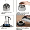 1pc máquina de café expresso e pote moka para fogão a gás ou elétrico de cerâmica, máquina de café expresso italiano para café expresso italiano, cappuccino e café com leite, aço inoxidável