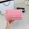 2023 moda omuz çantası tasarımcı çantaları flip kapak haberci çantası kadın cüzdanlar ve çanta elmas ekose nakış ipliği gerçek deri22*4*14cm pembe