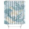 Tende da doccia Tema biologico nautico 3D Cavalluccio marino Tartaruga Delfino Set di tende da doccia con arredo bagno di tende da doccia in tessuto
