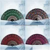 Party Favor Sequins Dancing Fan Creative Design Peacock Folding Hand Fans Women Stage Performance Prop Mti Color 1 8ZQ C RC Drop Del Dhtli